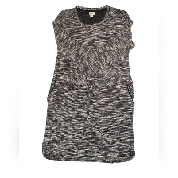 Merona Cotton Blend Heather Gray Drawstring Waist Dress Size Small - Picture 3 of 8